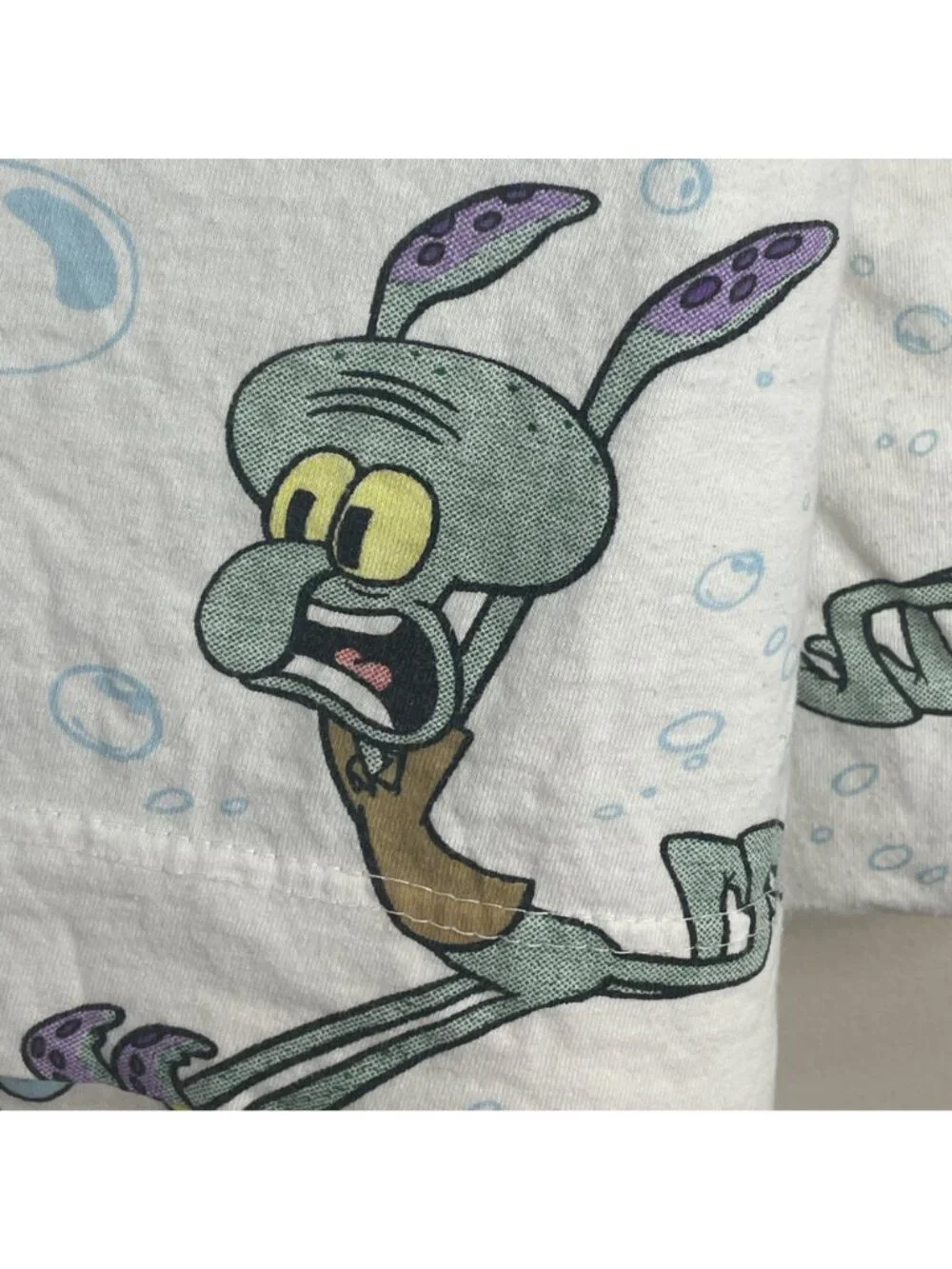 Spongebob Squarepants Flat Twin Bed Sheet Flannel Squidward Plankton 91